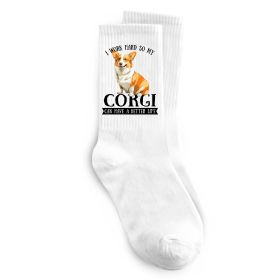 Носки Work hard for corgi
