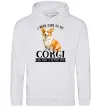Чоловіча толстовка (худі) Work hard for corgi Сірий меланж фото
