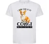 Детская футболка Work hard for corgi Белый фото
