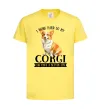 Детская футболка Work hard for corgi Лимонный фото