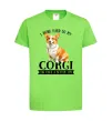Детская футболка Work hard for corgi Лаймовый фото