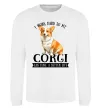 Свитшот Work hard for corgi Белый фото