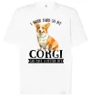 Футболка Оверсайз Work hard for corgi Белый фото