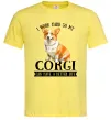 Чоловіча футболка Work hard for corgi Лимонний фото
