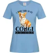 Женская футболка Work hard for corgi Голубой фото