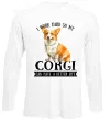 Лонгслив Work hard for corgi Белый фото