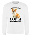 Свитшот Work hard for corgi Белый фото