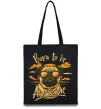 Еко-сумка Mops born to be awesome Чорний фото