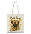Еко-сумка Mops born to be awesome Бежевий фото