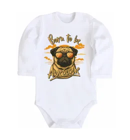 Детский боди Mops born to be awesome Белый фото