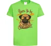 Детская футболка Mops born to be awesome Лаймовый фото