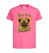 Детская футболка Mops born to be awesome Ярко-розовый фото