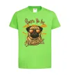 Детская футболка Mops born to be awesome Лаймовый фото