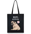 Еко-сумка Mops mama Чорний фото