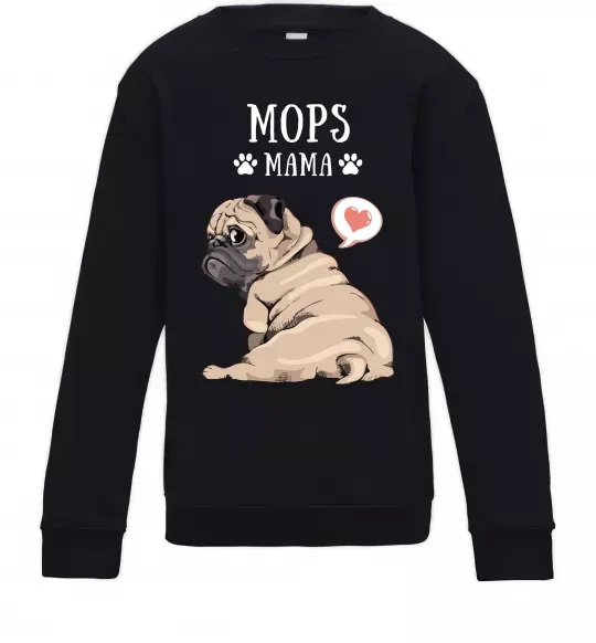 Дитячий світшот Mops mama Чорний фото