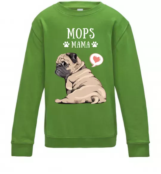 Дитячий світшот Mops mama Лаймовий фото