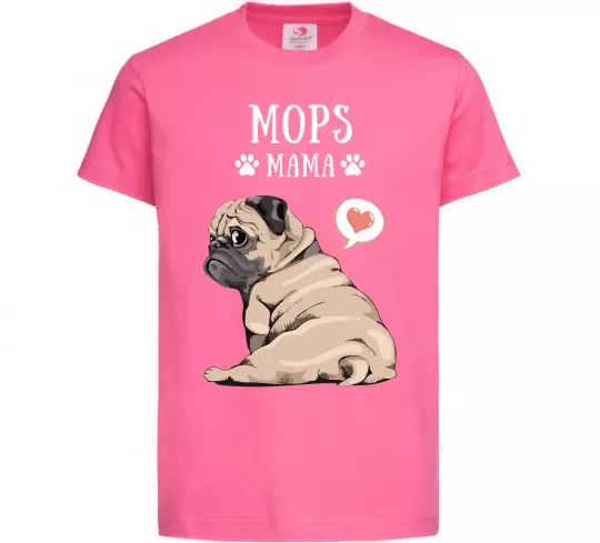 Дитяча футболка Mops mama Яскраво-рожевий фото