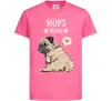 Дитяча футболка Mops mama Яскраво-рожевий фото