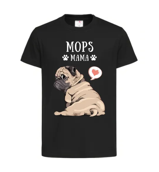 Детская футболка Mops mama Черный фото