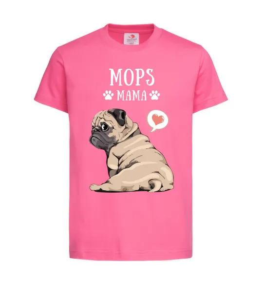 Детская футболка Mops mama Ярко-розовый фото