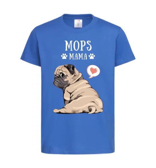 Детская футболка Mops mama Ярко-синий фото