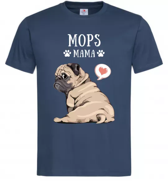 Мужская футболка Mops mama Темно-синий фото