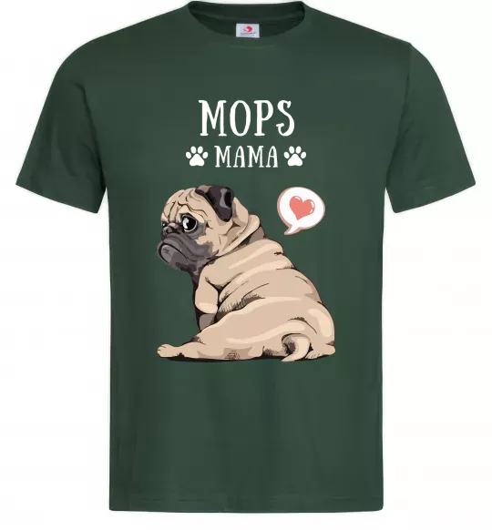 Мужская футболка Mops mama Темно-зеленый фото
