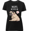 Жіноча преміум футболка Mops mama Чорний фото