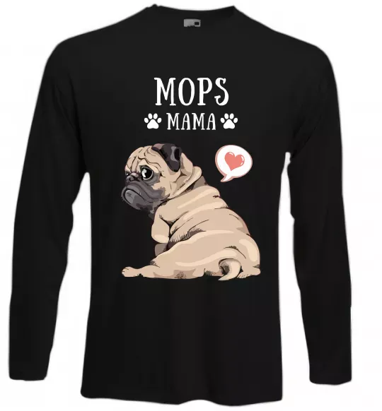 Лонгслив Mops mama Черный фото