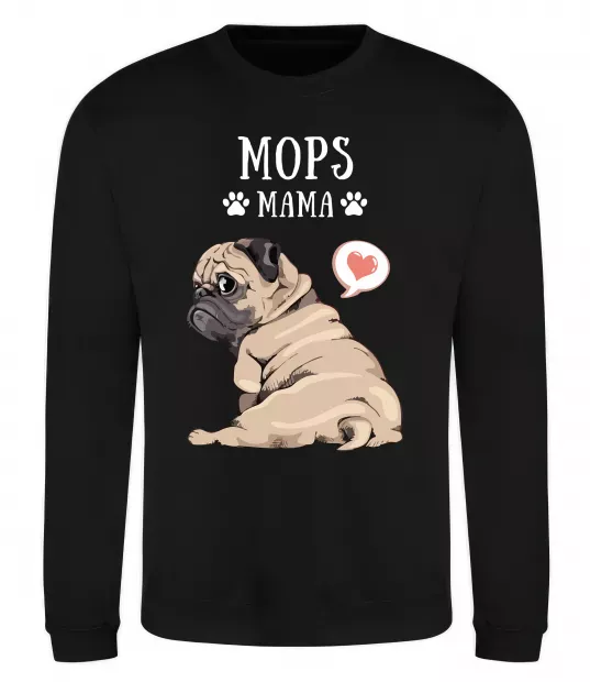 Світшот Mops mama Чорний фото