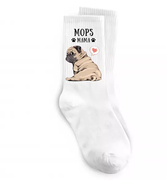 Шкарпетки Mops mama Білий фото