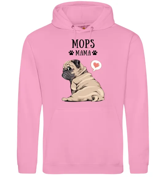 Женская толстовка (худи) Mops mama Розовый фото