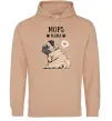 Женская толстовка (худи) Mops mama Песочный фото