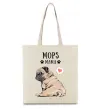 Еко-сумка Mops mama Бежевий фото
