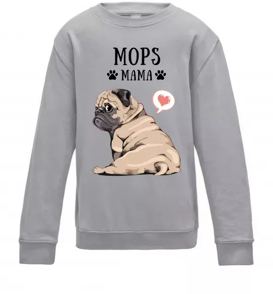 Дитячий світшот Mops mama Сірий меланж фото