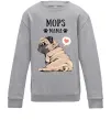 Дитячий світшот Mops mama Сірий меланж фото