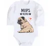 Дитячий бодік Mops mama Білий Дитячий бодік Mops mama Білий фото