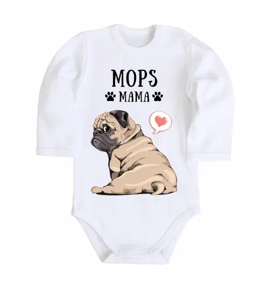 Детский боди Mops mama Белый фото