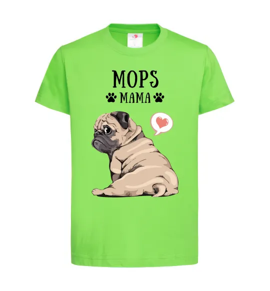 Детская футболка Mops mama Лаймовый фото