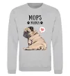 Свитшот Mops mama Серый меланж фото