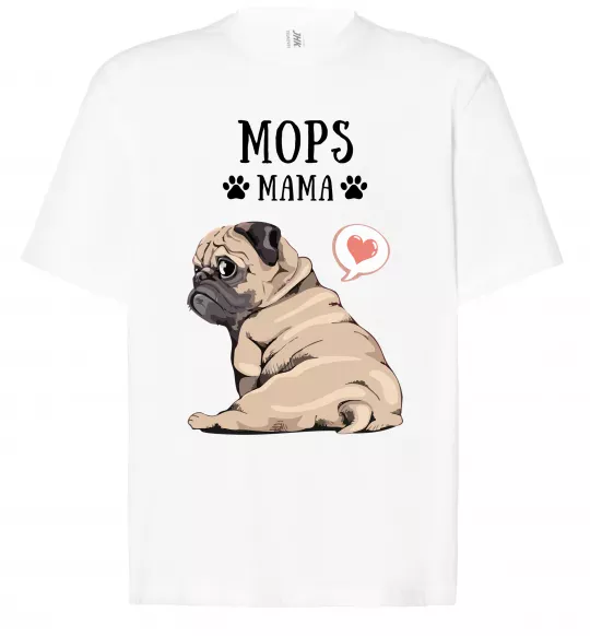 Футболка Оверсайз Mops mama Белый фото