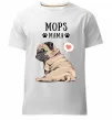 Мужская премиум футболка Mops mama Белый фото