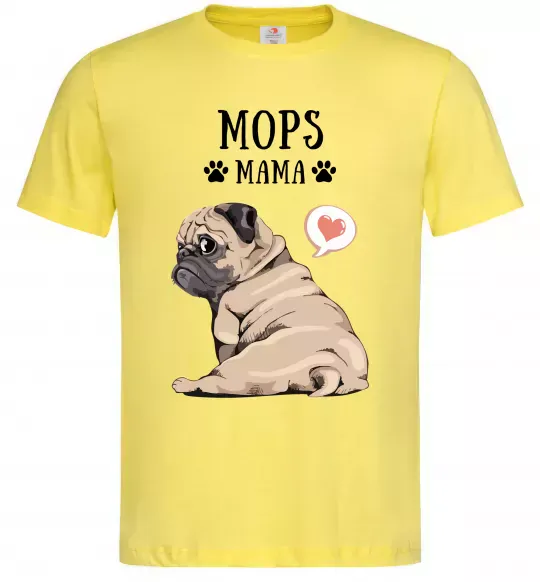 Мужская футболка Mops mama Лимонный фото