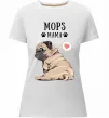 Жіноча преміум футболка Mops mama Білий фото
