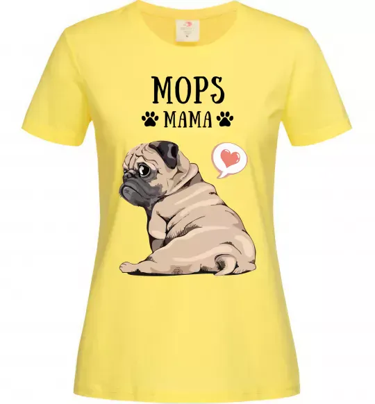 Жіноча футболка Mops mama Лимонний фото