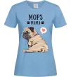Жіноча футболка Mops mama Блакитний фото