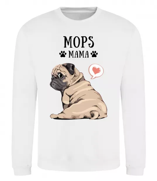 Світшот Mops mama Білий фото