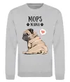 Світшот Mops mama Сірий меланж фото