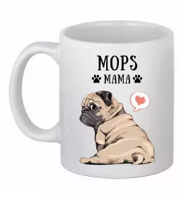 Чашка керамічна Mops mama Білий фото