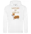 Женская толстовка (худи) Mother of corgis Белый фото